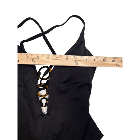 NWT Aqua Swim Women's Sz XS Three-Ring Plunge One Piece Swimsuit - Picture 4 of 9